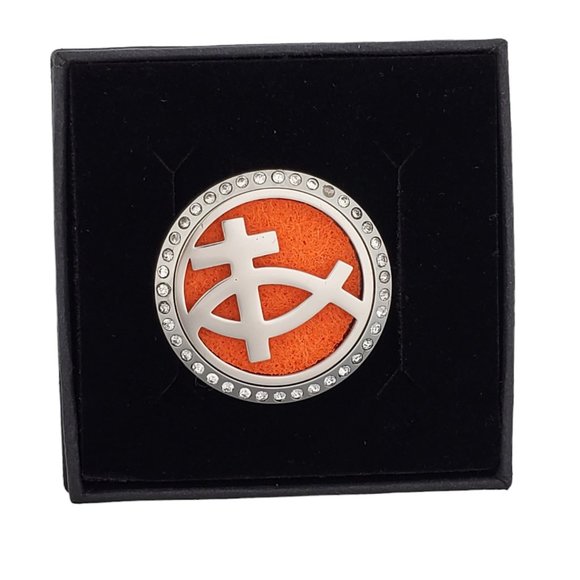 Fish of Life with Crystals Essential Oil Car Diffuser Stainless Steel NEW - Picture 4 of 8